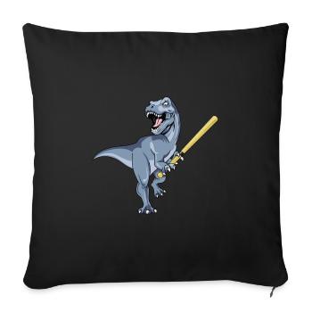 Dinosaur Baseball Dino Batter Trex Softball - Sofa pillowcase 17,3'' x 17,3'' (45 x 45 cm) - black - Front