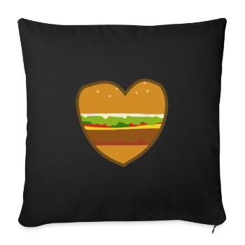 Burger Love - Sofa pillowcase 17,3'' x 17,3'' (45 x 45 cm) - black - Front