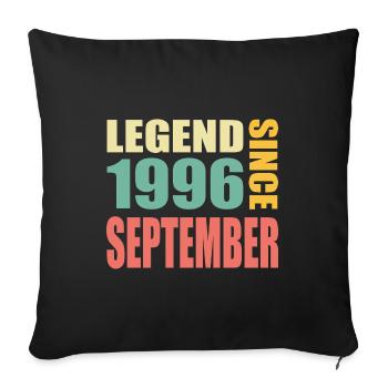 27th Birthday September Vintage 1996 Vintage - Sofa pillowcase 17,3'' x 17,3'' (45 x 45 cm) - black - Front