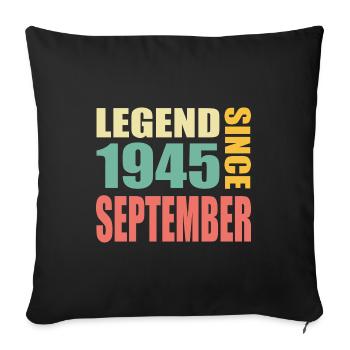 78th Birthday September Vintage 1945 Vintage - Sofa pillowcase 17,3'' x 17,3'' (45 x 45 cm) - black - Front