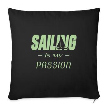 Sailing Sailer Segler Segelschiff - Sofakissenbezug 45 x 45 cm - Schwarz - Vorne