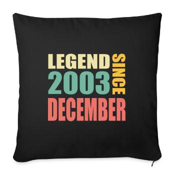 20ème anniversaire décembre millésime 2003 - Housse de coussin décorative 45 x 45 cm - noir - Devant