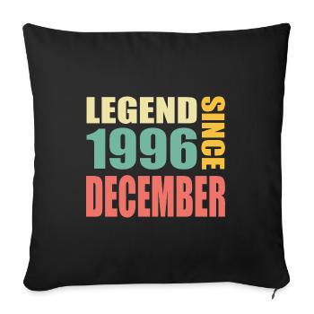 27th birthday December vintage 1996 vintage - Sofa pillowcase 17,3'' x 17,3'' (45 x 45 cm) - black - Front