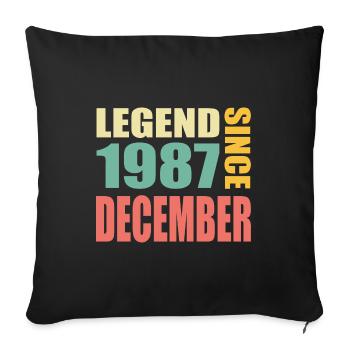 36ème anniversaire décembre millésime 1987 millésime - Housse de coussin décorative 45 x 45 cm - noir - Devant