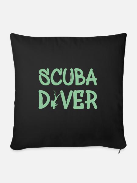 scuba diver - Sofakissenbezug 45 x 45 cm - Schwarz