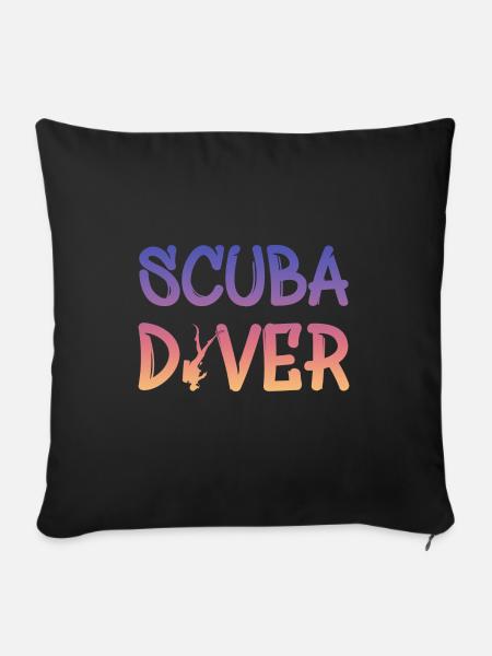 Scuba Diver - Sofakissenbezug 45 x 45 cm - Schwarz