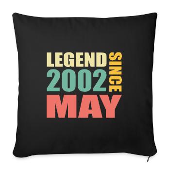 22. Geburtstag Mai Jahrgang 2002 Geschenkidee - Sofakissenbezug 45 x 45 cm - Schwarz - Vorne
