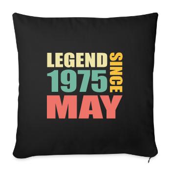 49th Birthday May Vintage 1975 Gift Idea - Sofa pillowcase 17,3'' x 17,3'' (45 x 45 cm) - black - Front