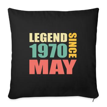 54. Geburtstag Mai Jahrgang 1970 Geschenkidee - Sofakissenbezug 45 x 45 cm - Schwarz - Vorne
