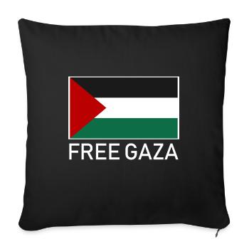 FREE GAZA Palestine Idée cadeau Islam - Housse de coussin décorative 45 x 45 cm - noir - Devant
