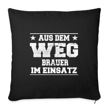 Aus dem Weg Brauer im Einsatz Design - Sofakissenbezug 45 x 45 cm - Schwarz - Vorne