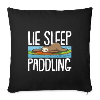 Stand up paddling SUP paresseux - Housse de coussin décorative 45 x 45 cm - noir - Devant