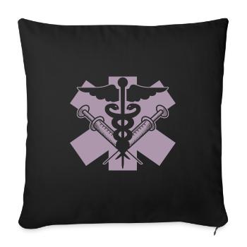 Médecin Symbole Médecin Médecin Infirmière - Housse de coussin décorative 45 x 45 cm - noir - Devant