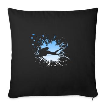 diving tauchen scuba diving - Sofakissenbezug 45 x 45 cm - Schwarz - Vorne