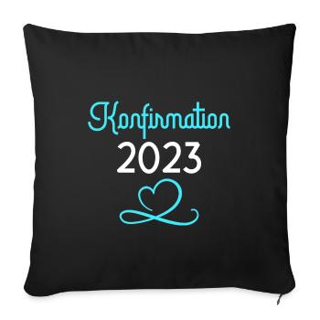 Konfirmation 2023 Konfirmand - Sofakissenbezug 45 x 45 cm - Schwarz - Vorne