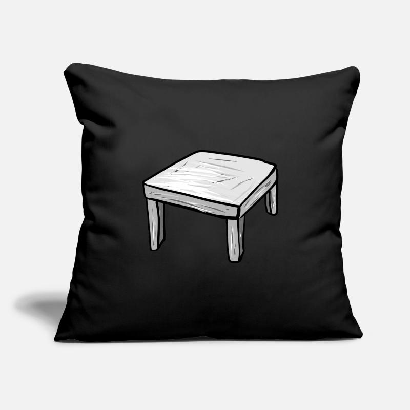 Icône de dessin animé de table de table en bois Housse de coussin décorative 45 x 45 cm