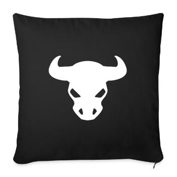 Bull, bull, ox and bull's head design - Sofa pillowcase 17,3'' x 17,3'' (45 x 45 cm) - black - Front