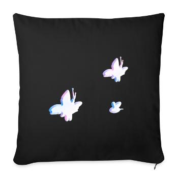 symbole pink drei schmetterling biene tiere - Sofakissenbezug 45 x 45 cm - Schwarz - Vorne