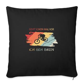 Downhill biken - Sofakissenbezug 45 x 45 cm - Schwarz - Vorne