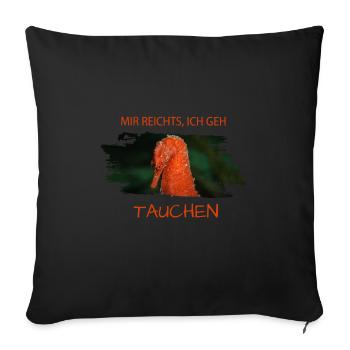 Tauchen Diving Seahorse Seepferdchen - Sofakissenbezug 45 x 45 cm - Schwarz - Vorne