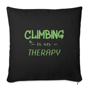 Klettern - Bouldern - Kletterwand - Climbing - Sofakissenbezug 45 x 45 cm - Schwarz - Vorne
