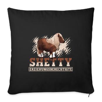 Shetty Spruch Shetland Pony reiten - Sofakissenbezug 45 x 45 cm - Schwarz - Vorne