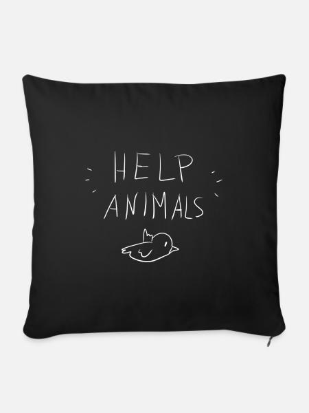 vogel tierschutz helfen tiere - Sofakissenbezug 45 x 45 cm - Schwarz