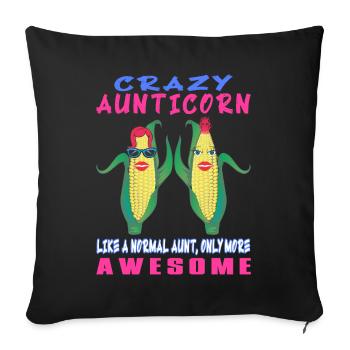 Crazy Aunticorn Like A Normal Aunt More Awesome - Sofa pillowcase 17,3'' x 17,3'' (45 x 45 cm) - black - Front