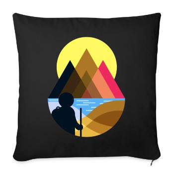 Hike Minimalism - Sofa pillowcase 17,3'' x 17,3'' (45 x 45 cm) - black - Front