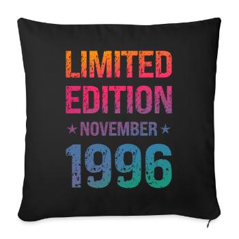 Fête d'anniversaire en édition limitée Vintage 1996 - Housse de coussin décorative 45 x 45 cm - noir - Devant