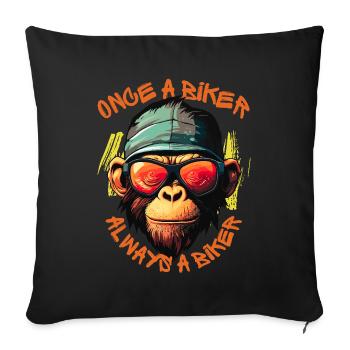 Once A Biker - Always A Biker - Sofa pillowcase 17,3'' x 17,3'' (45 x 45 cm) - black - Front
