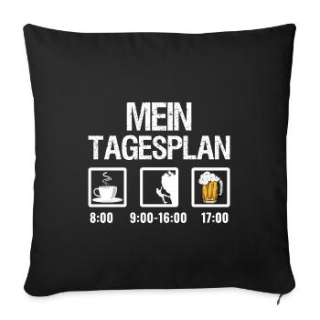 Kletterer Tagesplan Klettern - Sofakissenbezug 45 x 45 cm - Schwarz - Vorne
