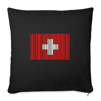 Schweiz Swiss - Sofakissenbezug 45 x 45 cm - Schwarz - Vorne