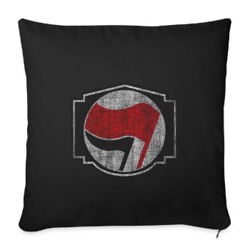 DRAPEAUX DE L'ACTION ANTIFASCHISTE ANTIFASCHISTE - Housse de coussin décorative 45 x 45 cm - noir - Devant