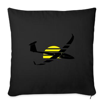 Glider Gliding Glider Glider - Sofa pillowcase 17,3'' x 17,3'' (45 x 45 cm) - black - Front