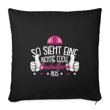 Hausbau Eigenheim Bauhelferin Richtfest - Sofakissenbezug 45 x 45 cm - Schwarz - Vorne