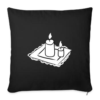 Candles Symbol Light Fire - Sofa pillowcase 17,3'' x 17,3'' (45 x 45 cm) - black - Front