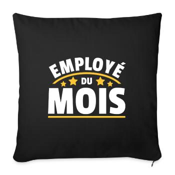 Employé Du Mois Employee of the Month Récompense - Housse de coussin décorative 45 x 45 cm - noir - Devant