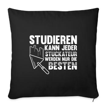 Stuckateur Verputzer Spachtel Gipser - Sofakissenbezug 45 x 45 cm - Schwarz - Vorne