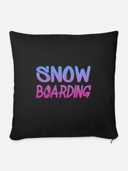 snowboarding boarden - Sofakissenbezug 45 x 45 cm - Schwarz