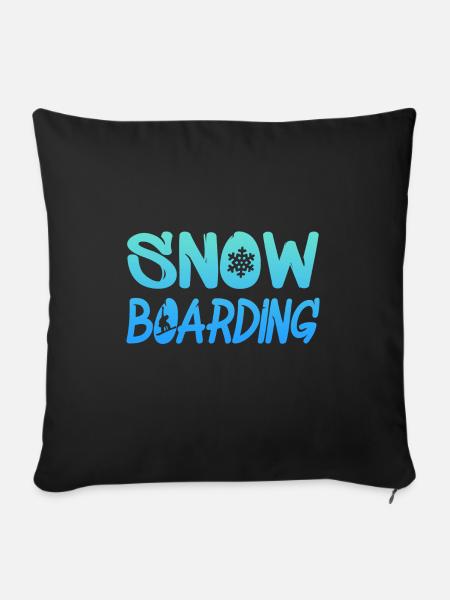 snowboarding - Sofakissenbezug 45 x 45 cm - Schwarz