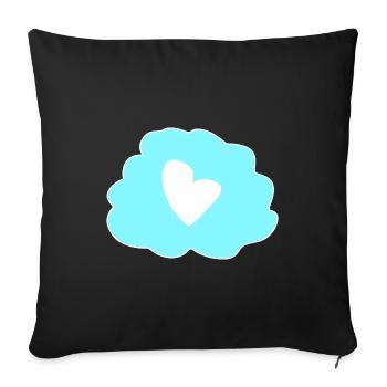 Icône de cœur de pensée nuageuse - Housse de coussin décorative 45 x 45 cm - noir - Devant