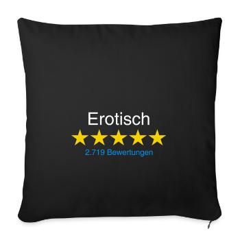 Erotisch mit Bewertung weiss - Sofakissenbezug 45 x 45 cm - Schwarz - Vorne