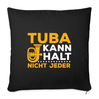 Blasinstrument Orchester Tubist - Sofakissenbezug 45 x 45 cm - Schwarz - Vorne