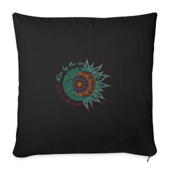 Mandela, Moon, Live by the sun, love by the moon - Housse de coussin décorative 45 x 45 cm - noir - Devant