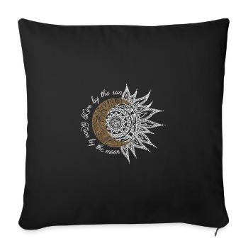 Mandela, Moon, Live by the sun, love by the moon - Housse de coussin décorative 45 x 45 cm - noir - Devant