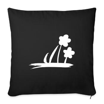 Two flowers nature symbol - Sofa pillowcase 17,3'' x 17,3'' (45 x 45 cm) - black - Front