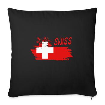Swiss Schweiz - Sofakissenbezug 45 x 45 cm - Schwarz - Vorne