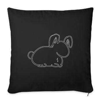 rabbit symbol animal cute - Sofa pillowcase 17,3'' x 17,3'' (45 x 45 cm) - black - Front