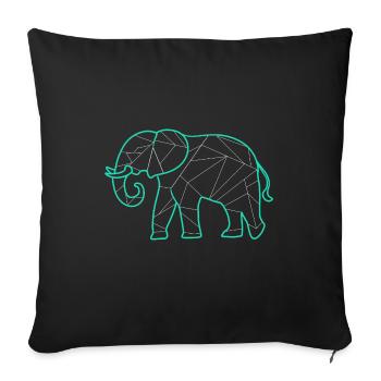 Géométrique Eléphant geometric elephant - Housse de coussin décorative 45 x 45 cm - noir - Devant